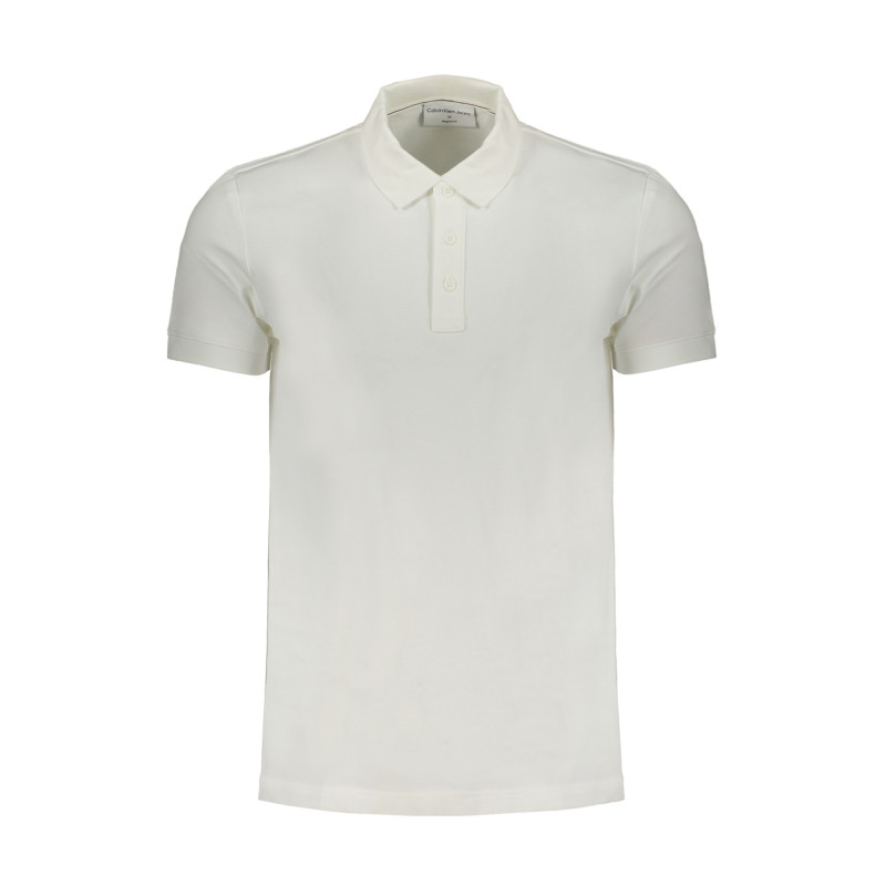 CALVIN KLEIN MEN'S WHITE SHORT SLEEVE POLO SHIRT