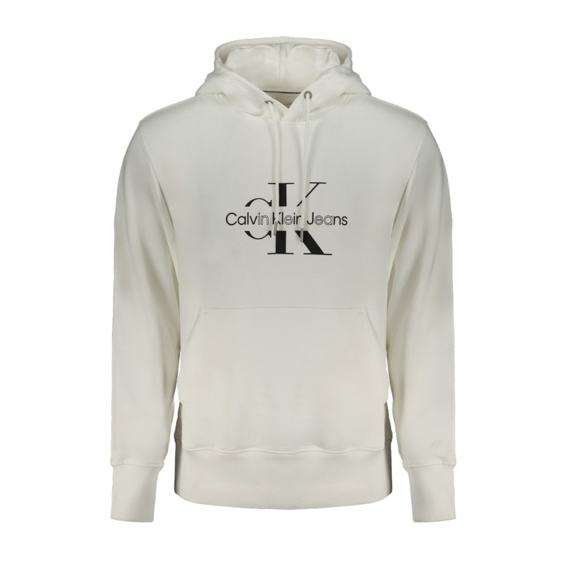 CALVIN KLEIN MEN'S WHITE ZIPLESS SWEATSHIRT