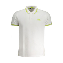 POLO HOMME CAVALLI CLASS BLANC MANCHES COURTES
