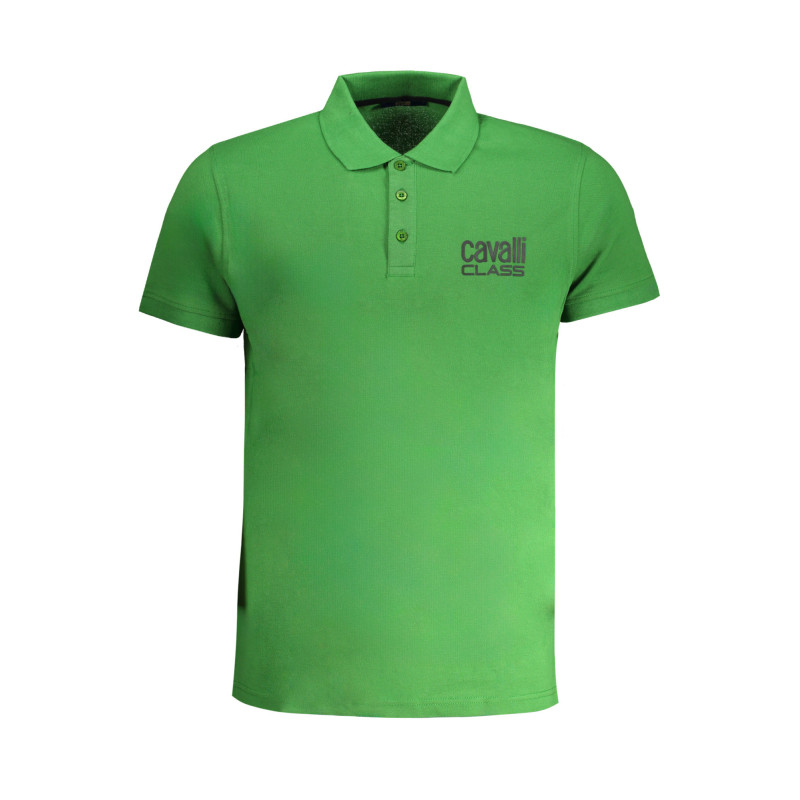 POLO HOMME CAVALLI CLASS VERT MANCHES COURTES