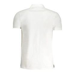 POLO HOMME CAVALLI CLASS BLANC MANCHES COURTES