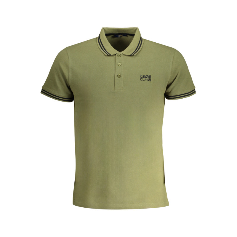POLO HOMME CAVALLI CLASS VERT MANCHES COURTES