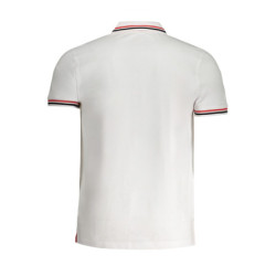 POLO HOMME CAVALLI CLASS BLANC MANCHES COURTES