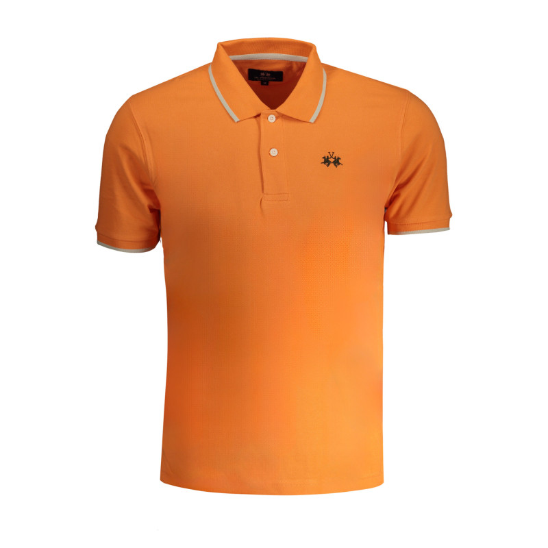 LA MARTINA MEN'S ORANGE SHORT SLEEVED POLO SHIRT