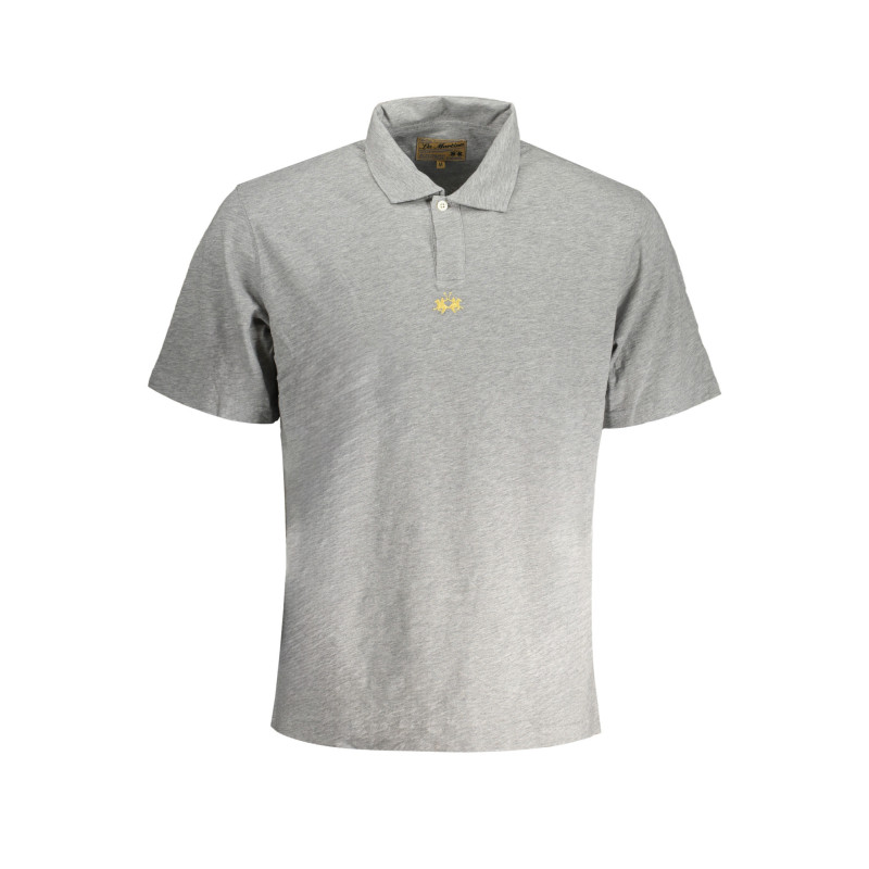 POLO HOMME LA MARTINA GRIS À MANCHES COURTES