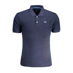 POLO HOMME LA MARTINA BLEU À MANCHES COURTES