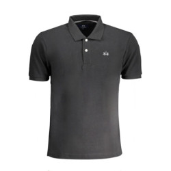 LA MARTINA MEN'S BLACK SHORT SLEEVED POLO SHIRT