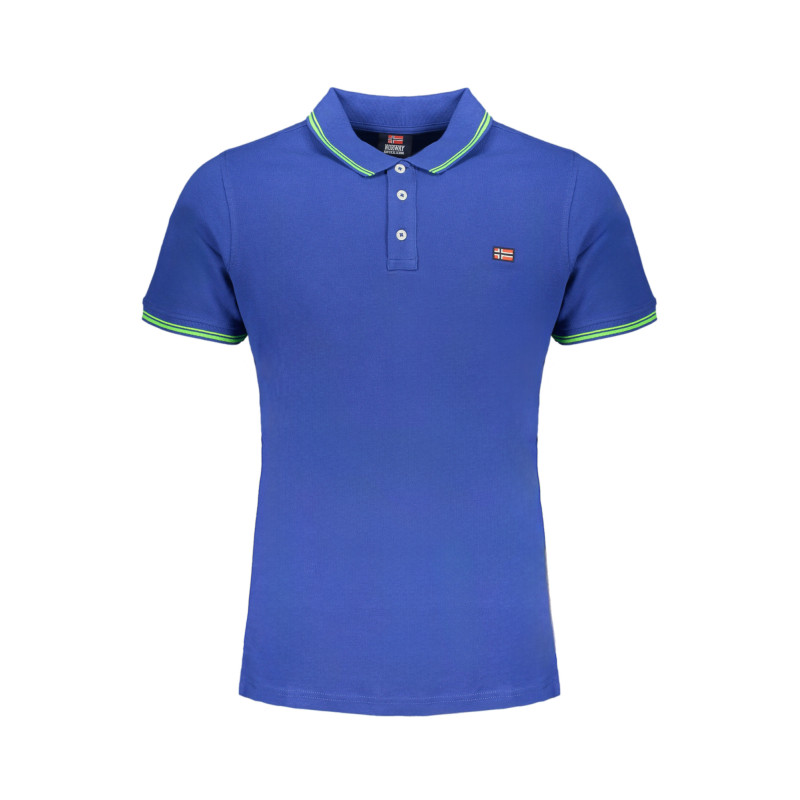 NORWAY 1963 MEN'S BLUE SHORT SLEEVE POLO SHIRT