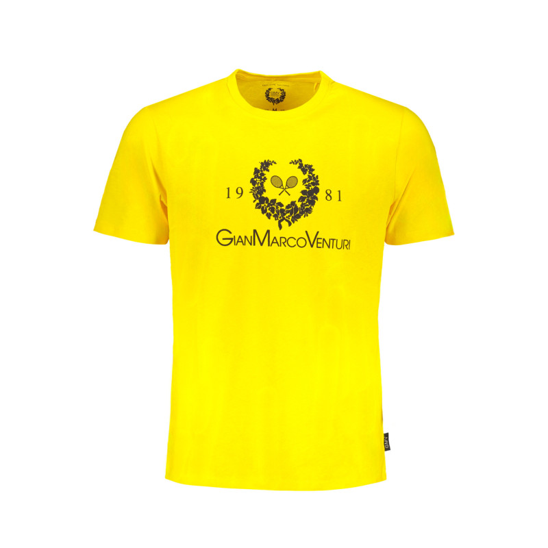 GIAN MARCO VENTURI YELLOW MEN'S SHORT SLEEVED T-SHIRT