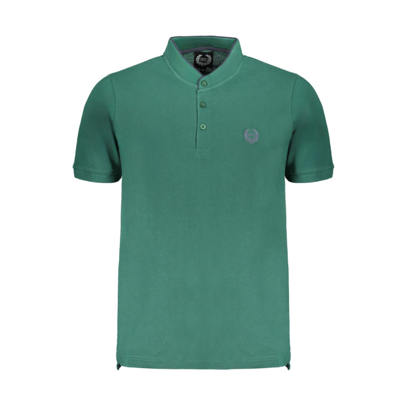 GIAN MARCO VENTURI GREEN MEN'S SHORT SLEEVED POLO SHIRT