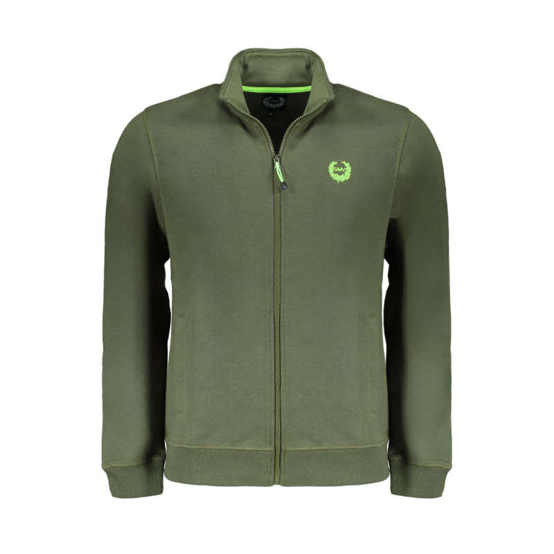 GIAN MARCO VENTURI MEN'S GREEN ZIP SWEATSHIRT