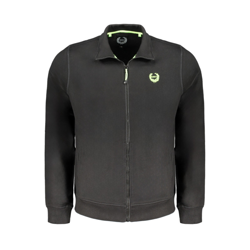 GIAN MARCO VENTURI MEN'S BLACK ZIP SWEATSHIRT