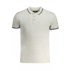 POLO HOMME CAVALLI CLASS GRIS MANCHES COURTES
