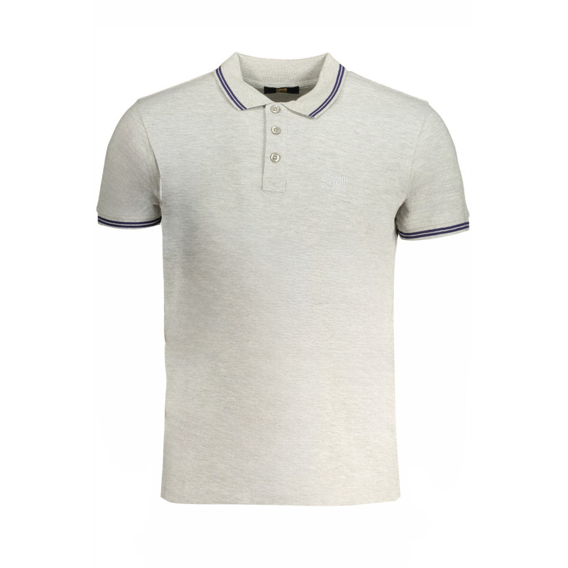 POLO HOMME CAVALLI CLASS GRIS MANCHES COURTES