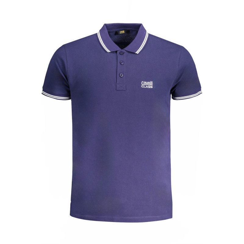 CAVALLI CLASS MEN'S SHORT SLEEVED POLO SHIRT BLUE