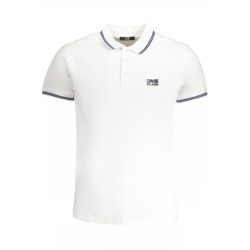POLO HOMME CAVALLI CLASS BLANC MANCHES COURTES