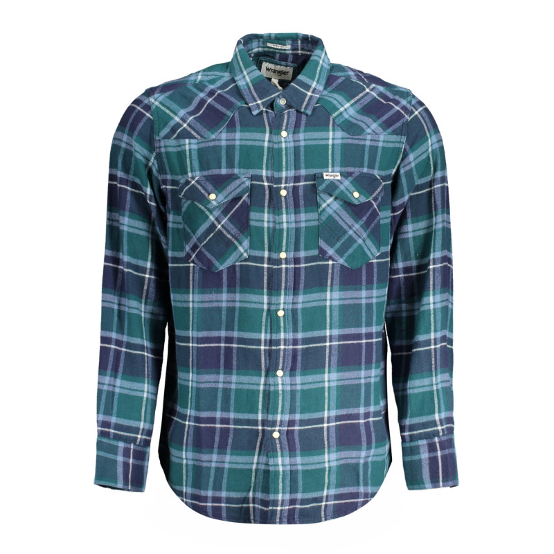 CHEMISE À MANCHES LONGUES VERTE WRANGLER POUR HOMMES