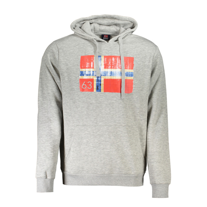NORVÈGE 1963 SWEAT-SHIRT SANS FERMETURE ÉCLAIR GRIS POUR HOMMES