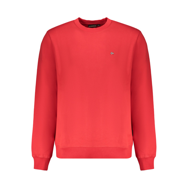 NAPAPIJRI RED MEN'S ZIP-LESS SWEATSHIRT