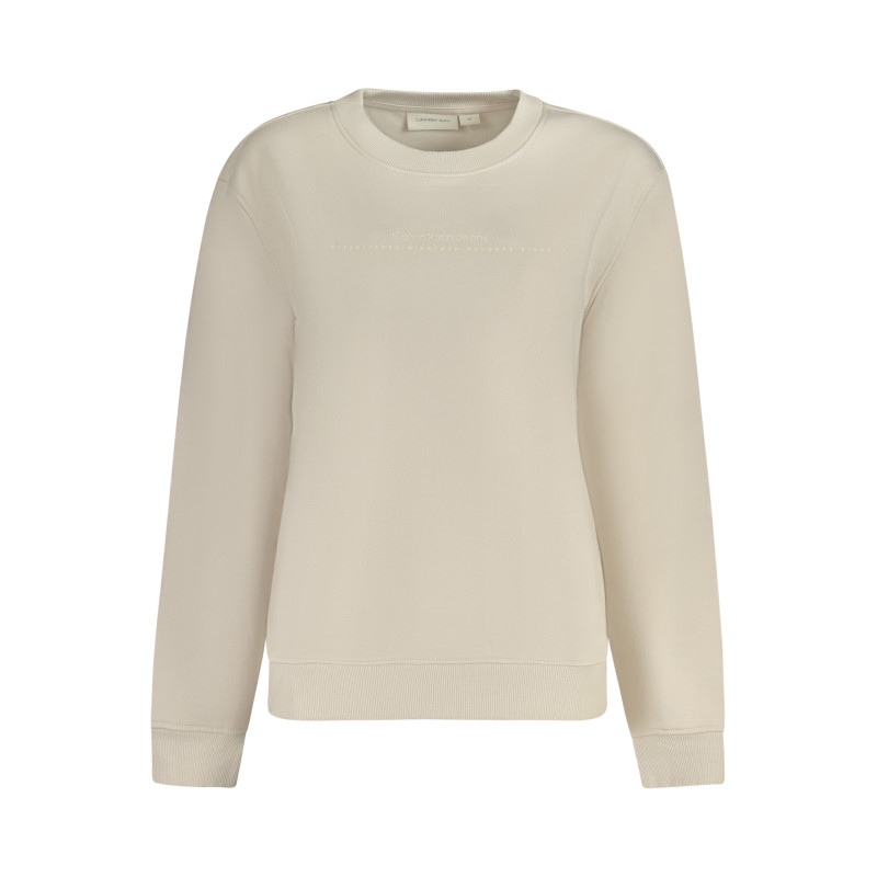 SWEAT-SHIRT CALVIN KLEIN SANS ZIP FEMME BEIGE