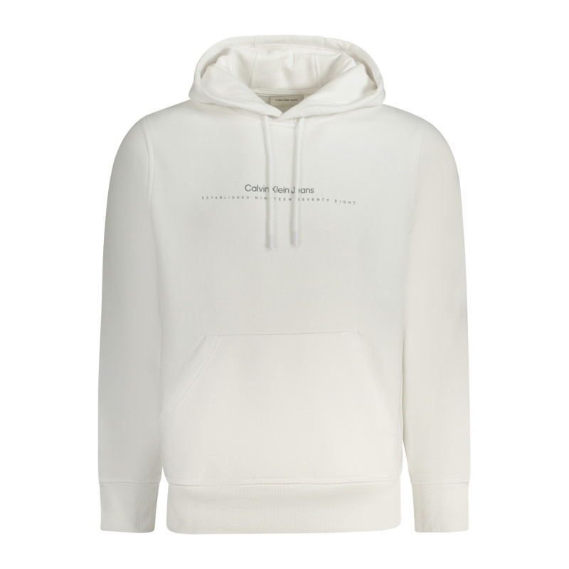 SWEAT-SHIRT ZIPPÉ POUR HOMMES CALVIN KLEIN BLANC