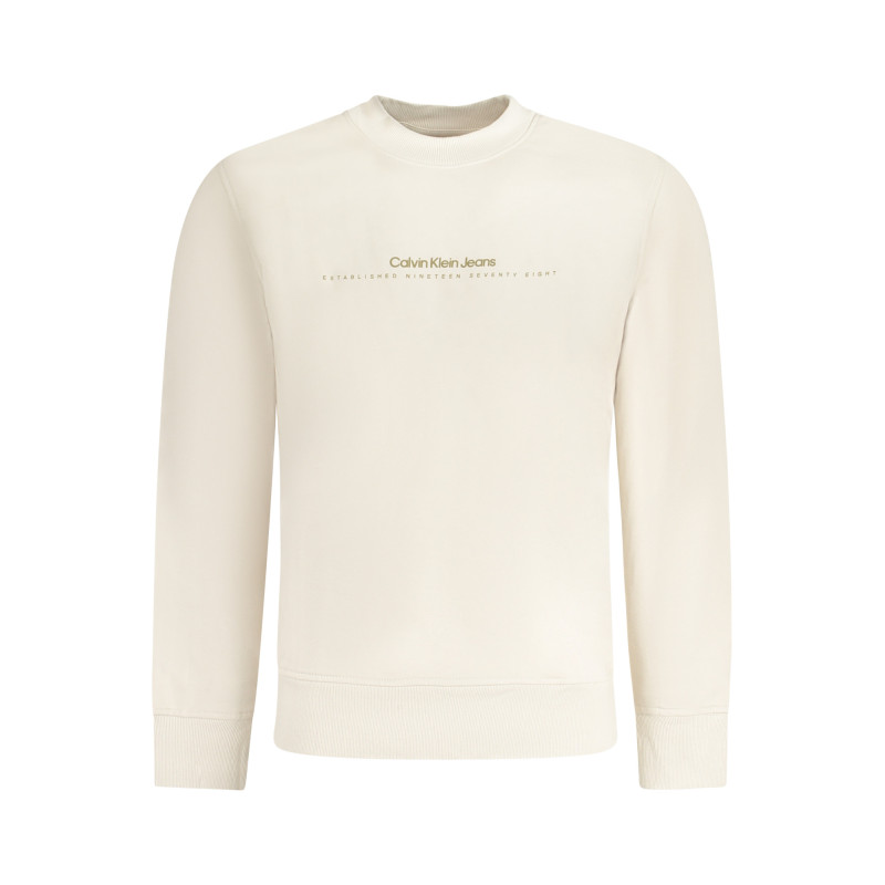 SWEAT-SHIRT CALVIN KLEIN SANS ZIP HOMME BEIGE