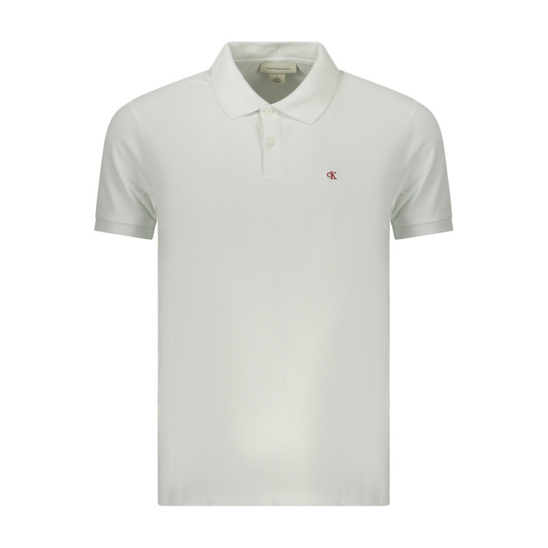 POLO CALVIN KLEIN MANCHES COURTES HOMME BLANC