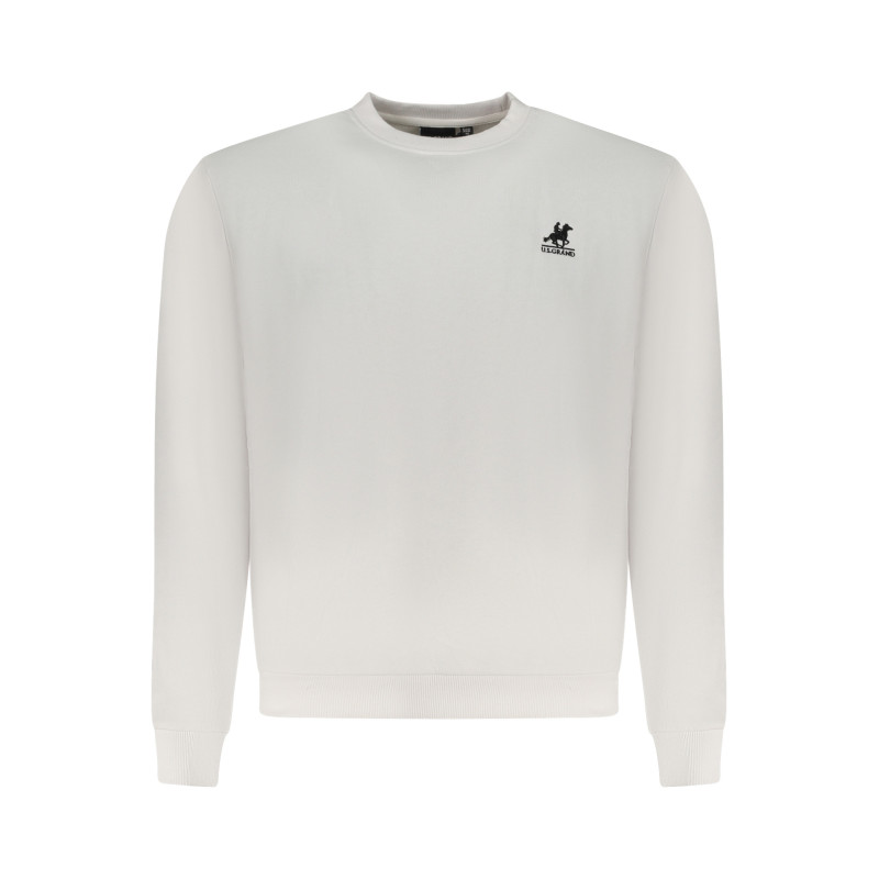 US GRAND MEN'S WHITE ZIP-UP SWEATSHIRT