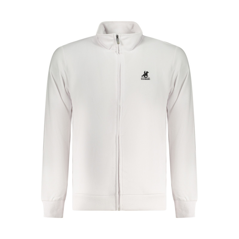 SWEAT-SHIRT BLANC À FERMETURE ÉCLAIR POUR HOMME US GRAND