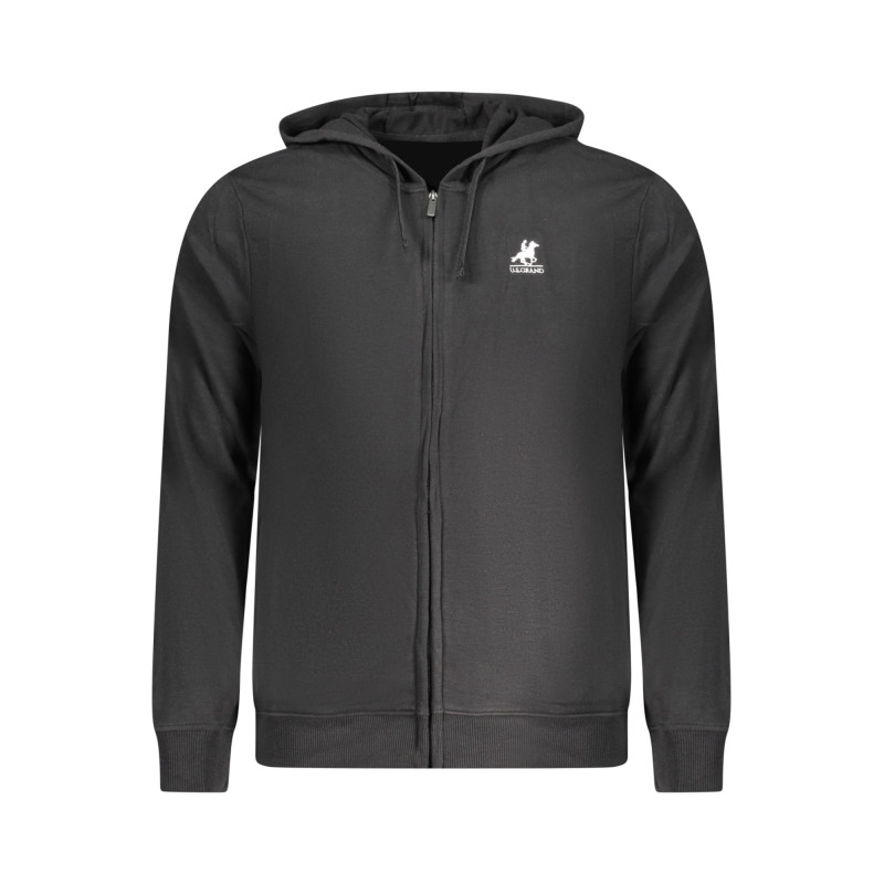 SWEAT-SHIRT NOIR À FERMETURE ÉCLAIR POUR HOMME US GRAND