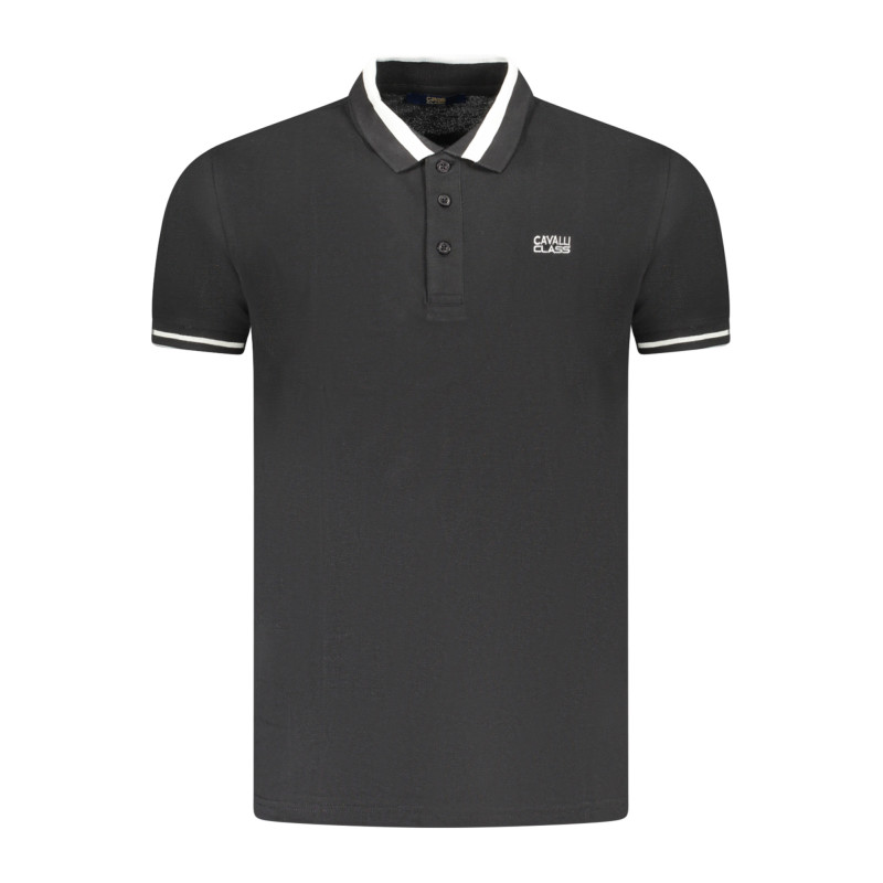 CAVALLI CLASS POLO SHORT SLEEVE MEN BLACK