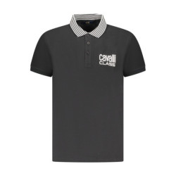 CAVALLI CLASS POLO SHORT SLEEVE MEN BLACK