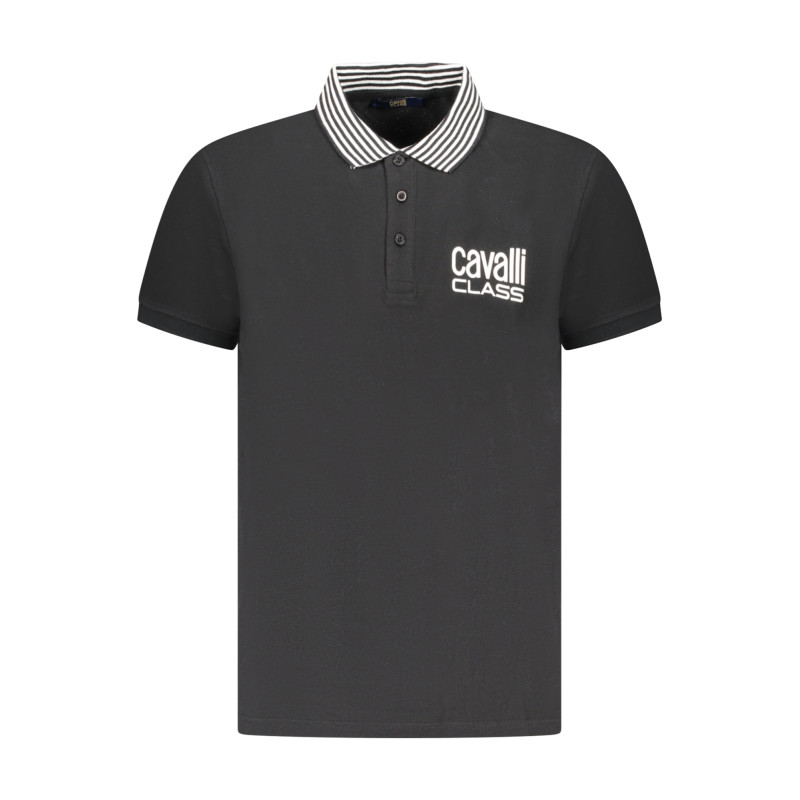 CAVALLI CLASS POLO SHORT SLEEVE MEN BLACK