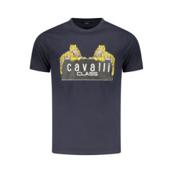 T-SHIRT À MANCHES COURTES CAVALLI CLASS HOMME BLEU