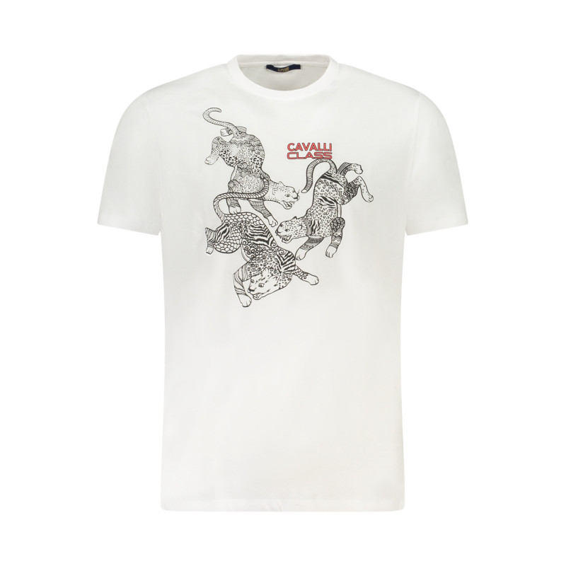 T-SHIRT À MANCHES COURTES CAVALLI CLASS HOMME BLANC