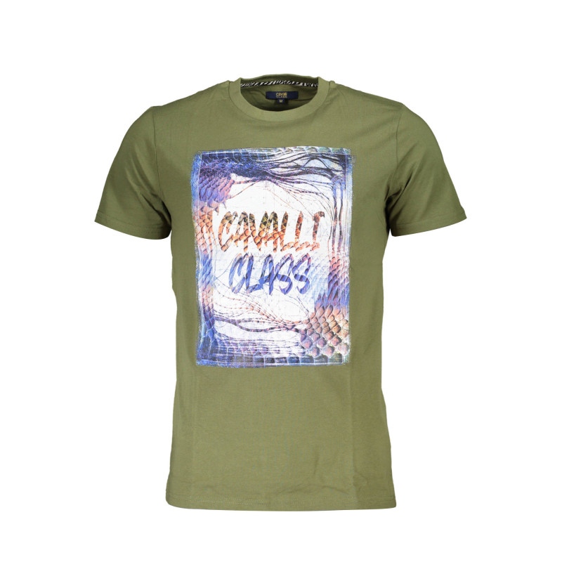 CAVALLI CLASS LONG SLEEVE T-SHIRT MEN'S SLEEVE T-SHIRT GREEN