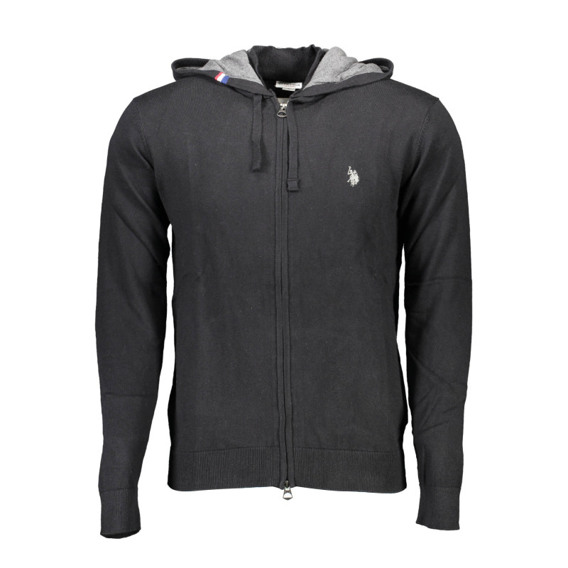 US POLO CARDIGAN MEN BLACK