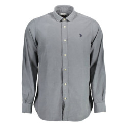 Polo américain à manches longues pour homme, bleu