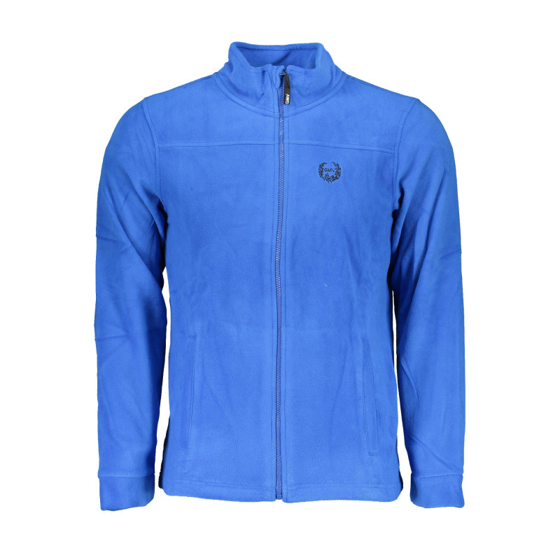 GIAN MARCO VENTURI MEN'S BLUE ZIP-UP SWEATSHIRT