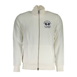 Sweat-shirt zippé blanc pour homme LA MARTINA