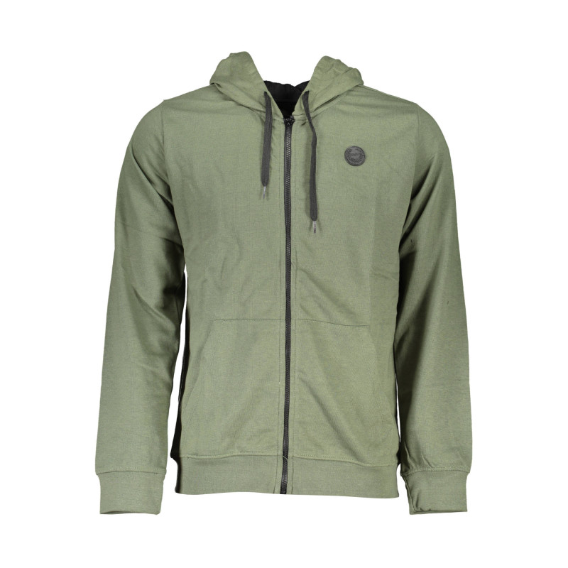 GIAN MARCO VENTURI MEN'S ZIP-UP SWEATSHIRT GREEN