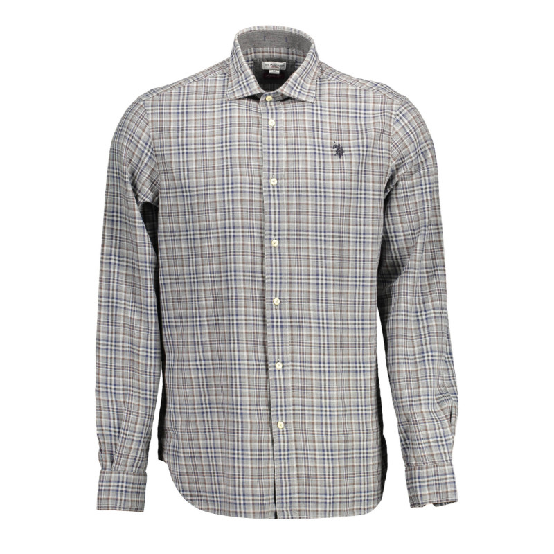US POLO SHIRT LONG SLEEVE MEN GREY