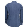 Polo américain à manches longues pour homme, bleu
