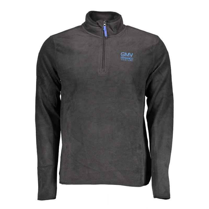 GIAN MARCO VENTURI MEN'S BLACK ZIP-LESS SWEATSHIRT