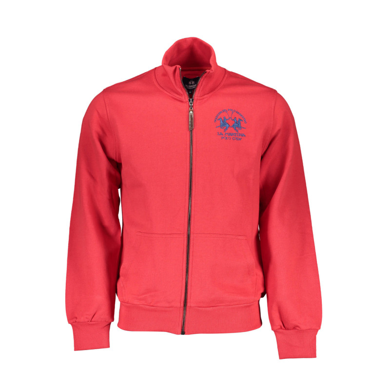 LA MARTINA RED MEN'S ZIP-UP SWEATSHIRT