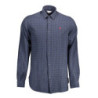 Polo américain à manches longues pour homme, bleu