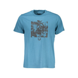 T-SHIRT MANCHES COURTES GIAN MARCO VENTURI BLEU POUR HOMME