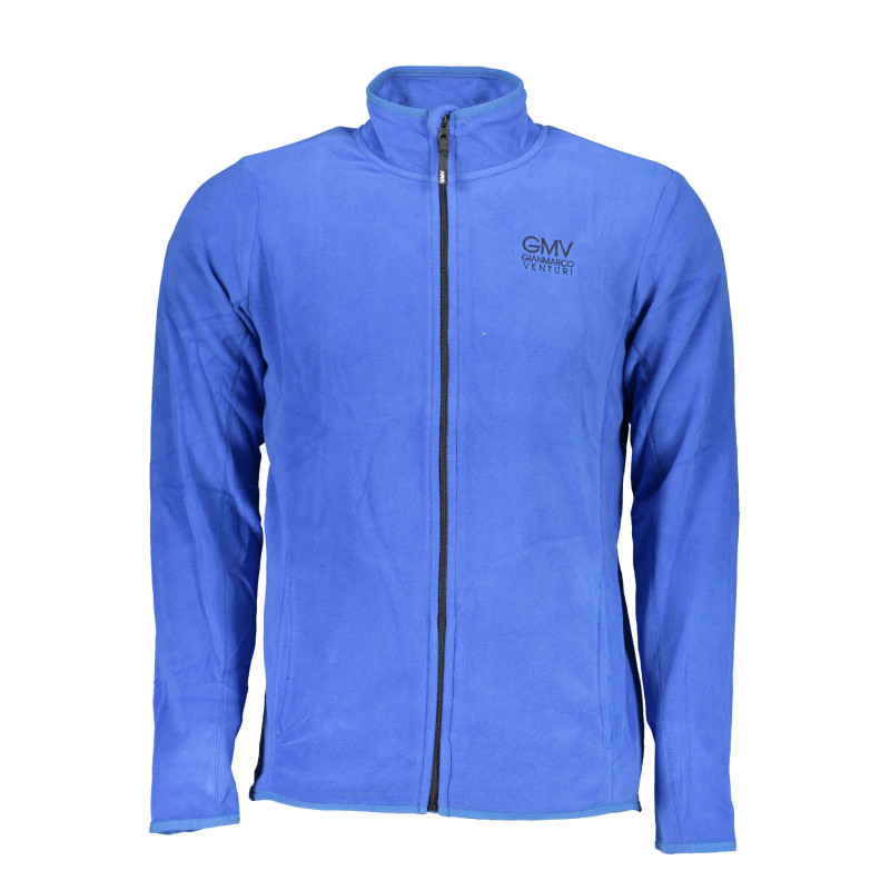 GIAN MARCO VENTURI MEN'S BLUE ZIP-UP SWEATSHIRT