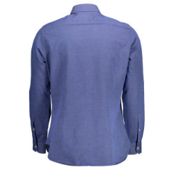 Polo américain à manches longues pour homme, bleu
