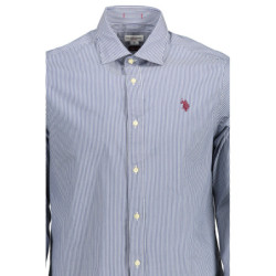 Polo américain à manches longues pour homme, bleu